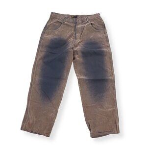 Godbody Vintage 90s Y2K‎ Distressed Relaxed Baggy Pants Men's 38 x 33 Brown READ